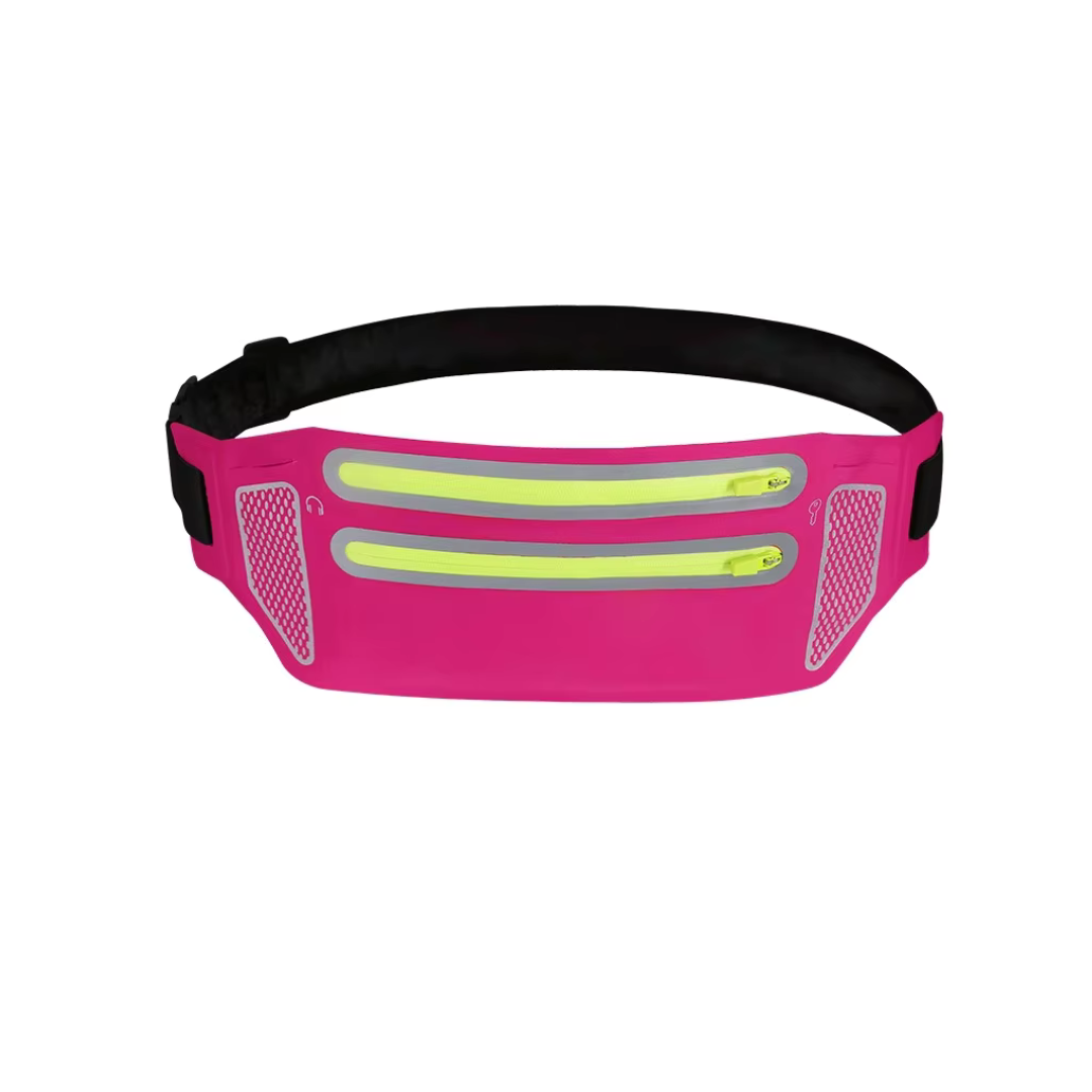 Ultra-Thin Close-Fitting Waist Bag – Double Zipper Running Belt for Mobile Phone Storage