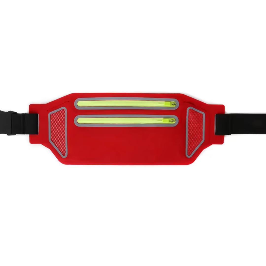 Ultra-Thin Close-Fitting Waist Bag – Double Zipper Running Belt for Mobile Phone Storage