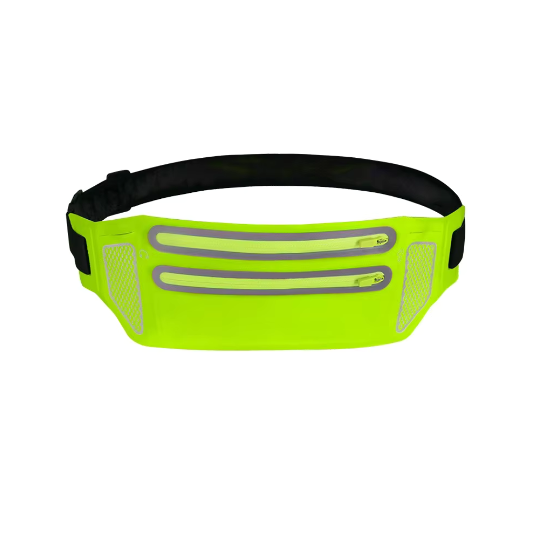 Ultra-Thin Close-Fitting Waist Bag – Double Zipper Running Belt for Mobile Phone Storage