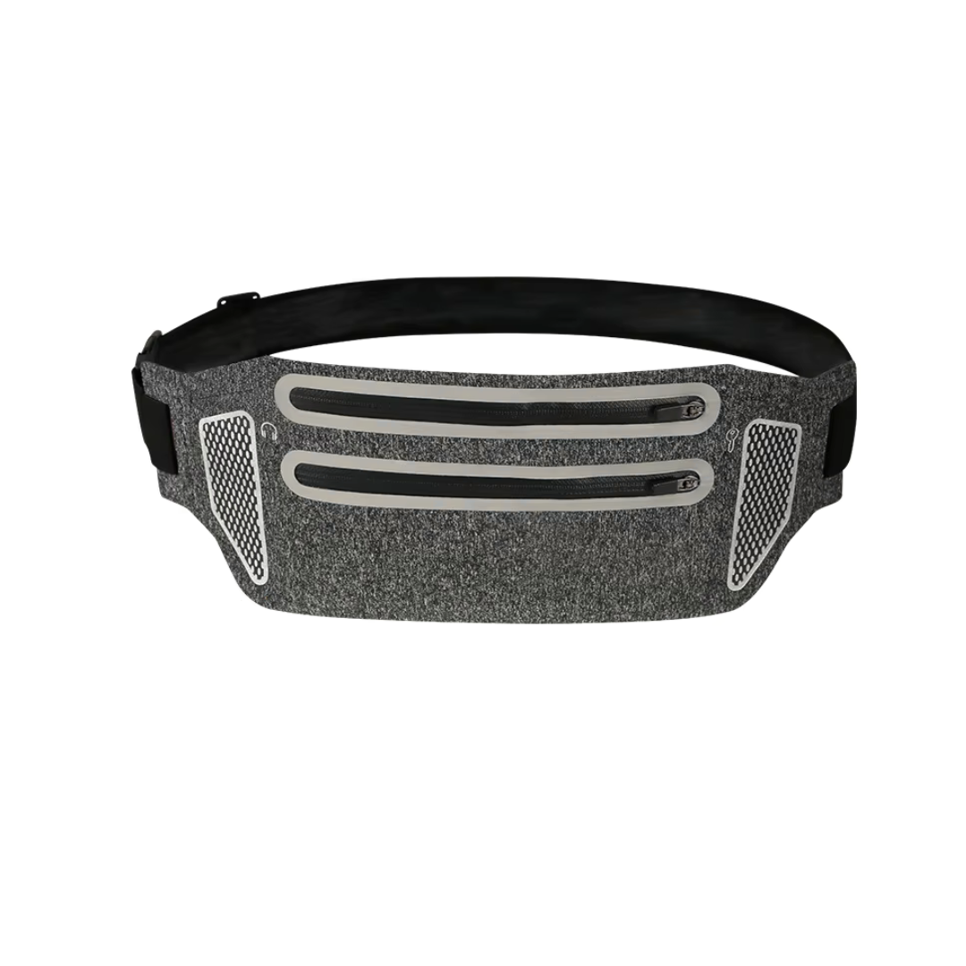 Ultra-Thin Close-Fitting Waist Bag – Double Zipper Running Belt for Mobile Phone Storage