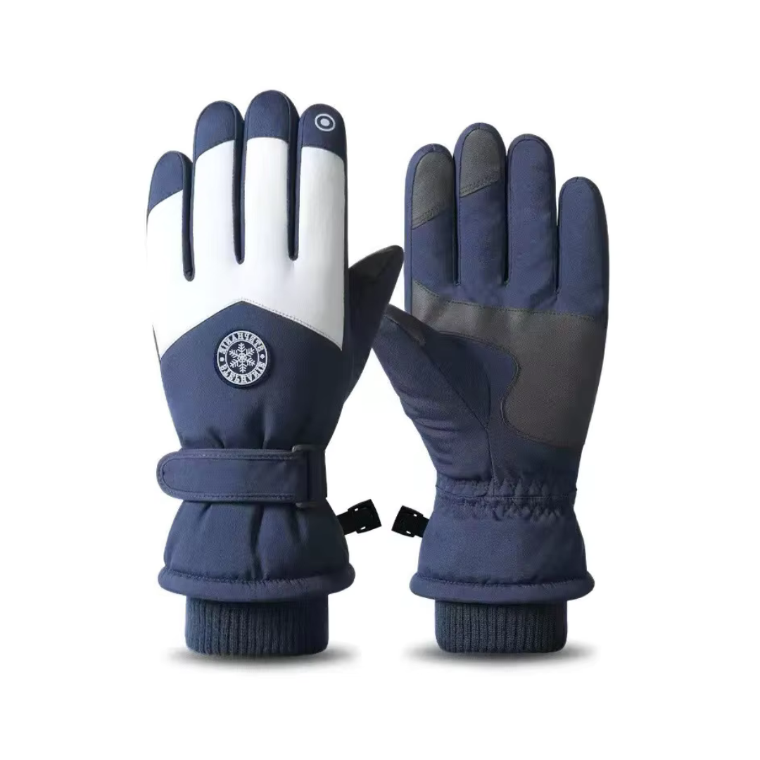 White and Navy Waterproof Gloves for winter