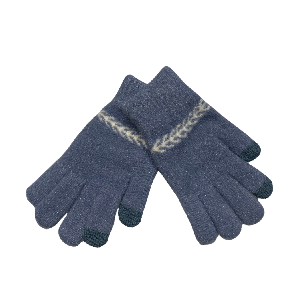 Plain Woollen Winter Gloves with Leaf Wrist Design – Soft, Warm & Elegant Gloves for Men & Women