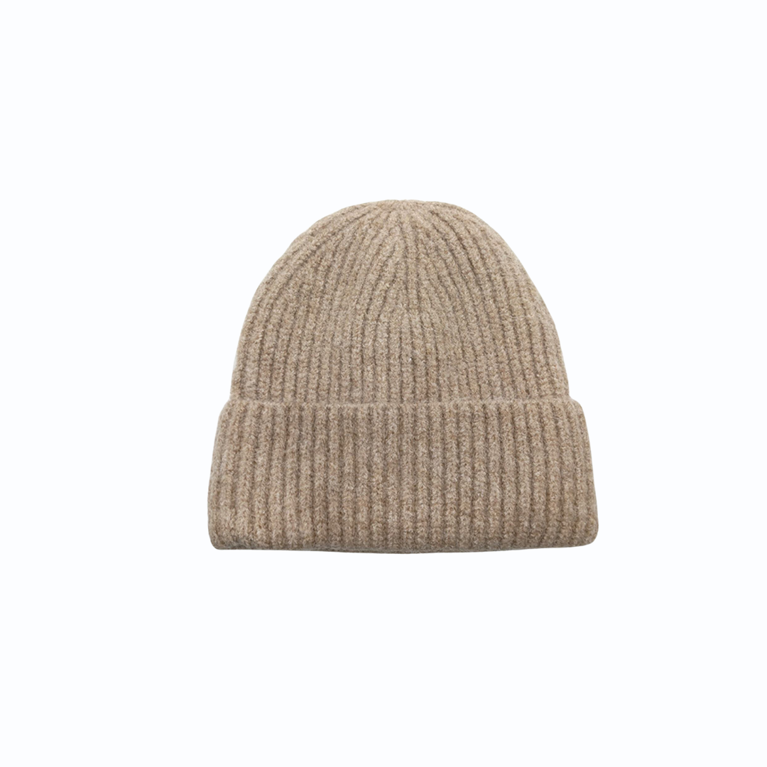 Folded Woolen Cap – Classic Knitted Winter Beanie for Men & Women