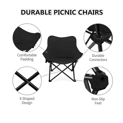Portable Camping Bucket Chair with Side Pocket – Compact & Foldable Outdoor Seat for Camping, Trekking & Travel