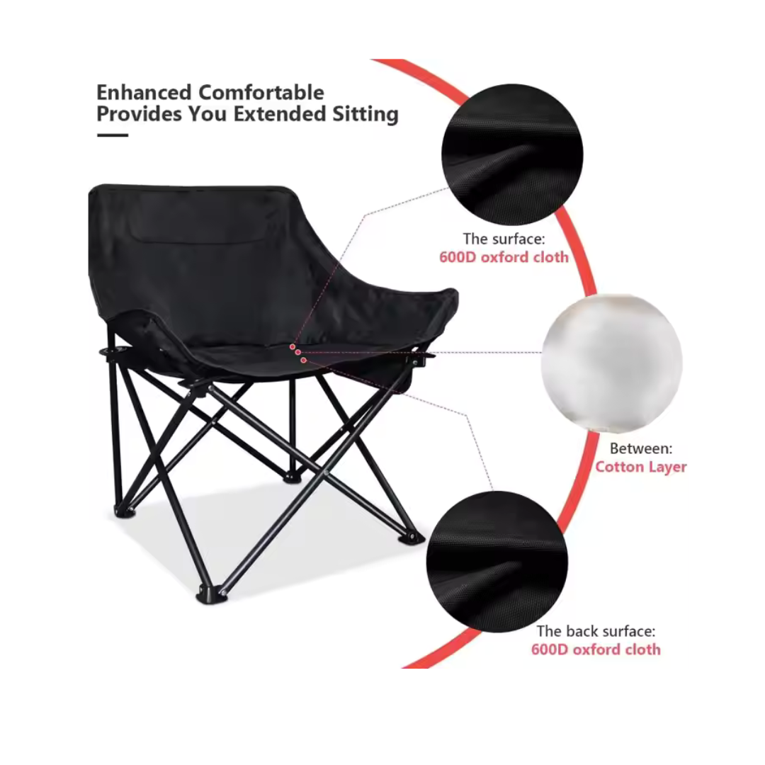 Portable Camping Bucket Chair with Side Pocket – Compact & Foldable Outdoor Seat for Camping, Trekking & Travel