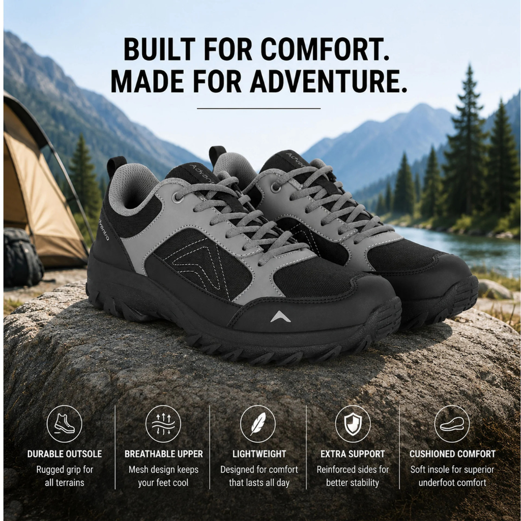 EH - 500 Low-Top Hiking Shoes with Anti-Skid Rubber Sole