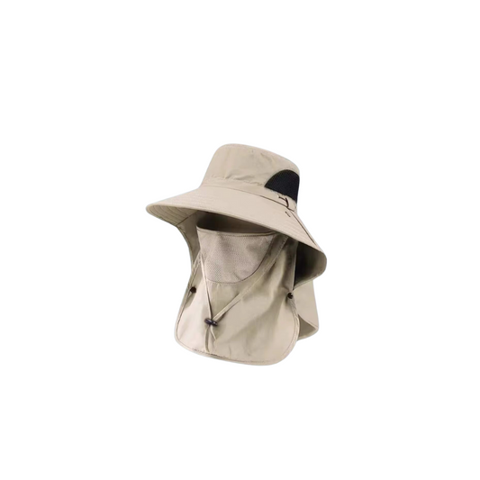 Outdoor Sun Hat with Face Mask & Neck Flap – UV Protection Cap for Hiking, Trekking & Travel