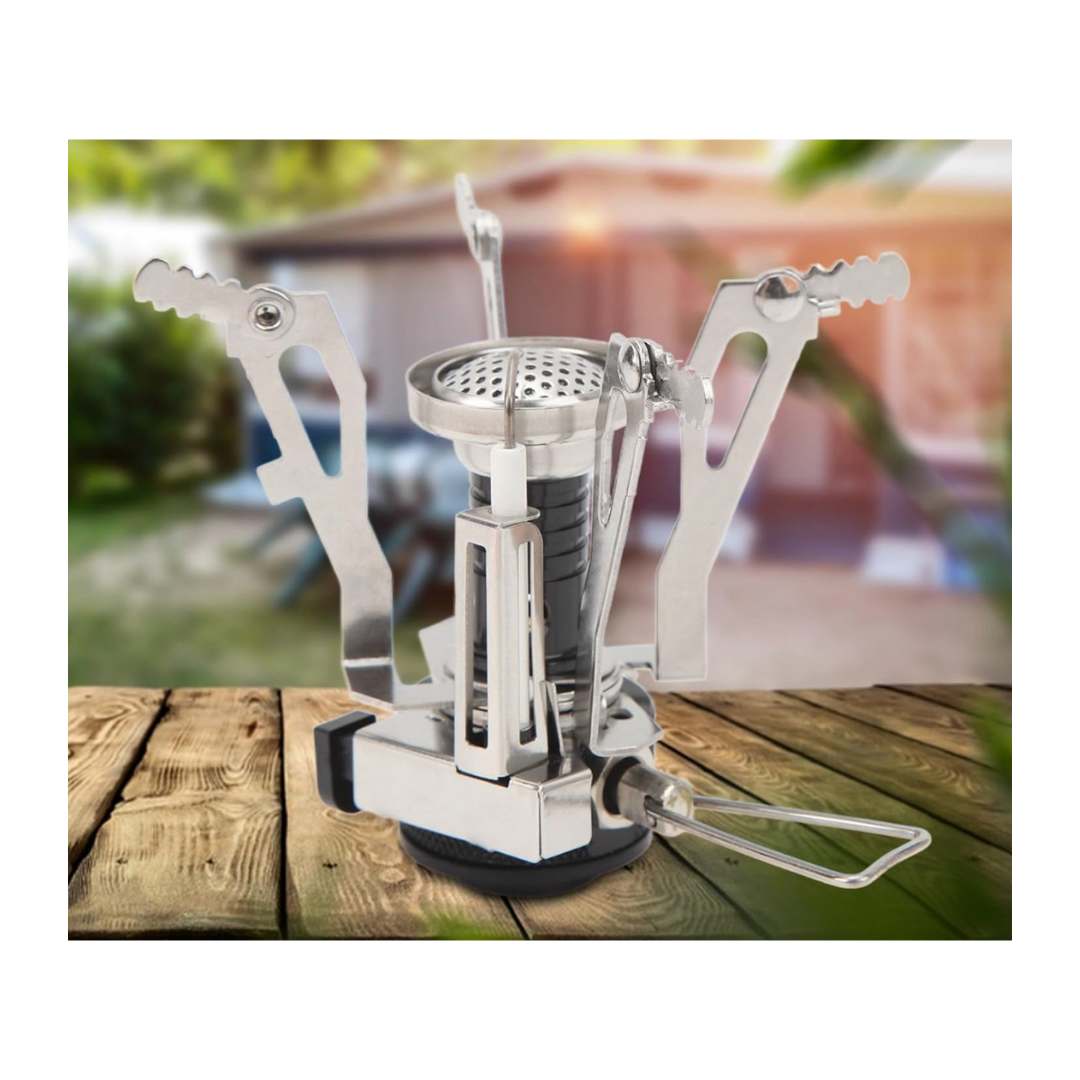 Mini Backpacking Camping Stove with Piezo Ignition – Portable Gas Stove for Hiking, Trekking & Outdoor Cooking
