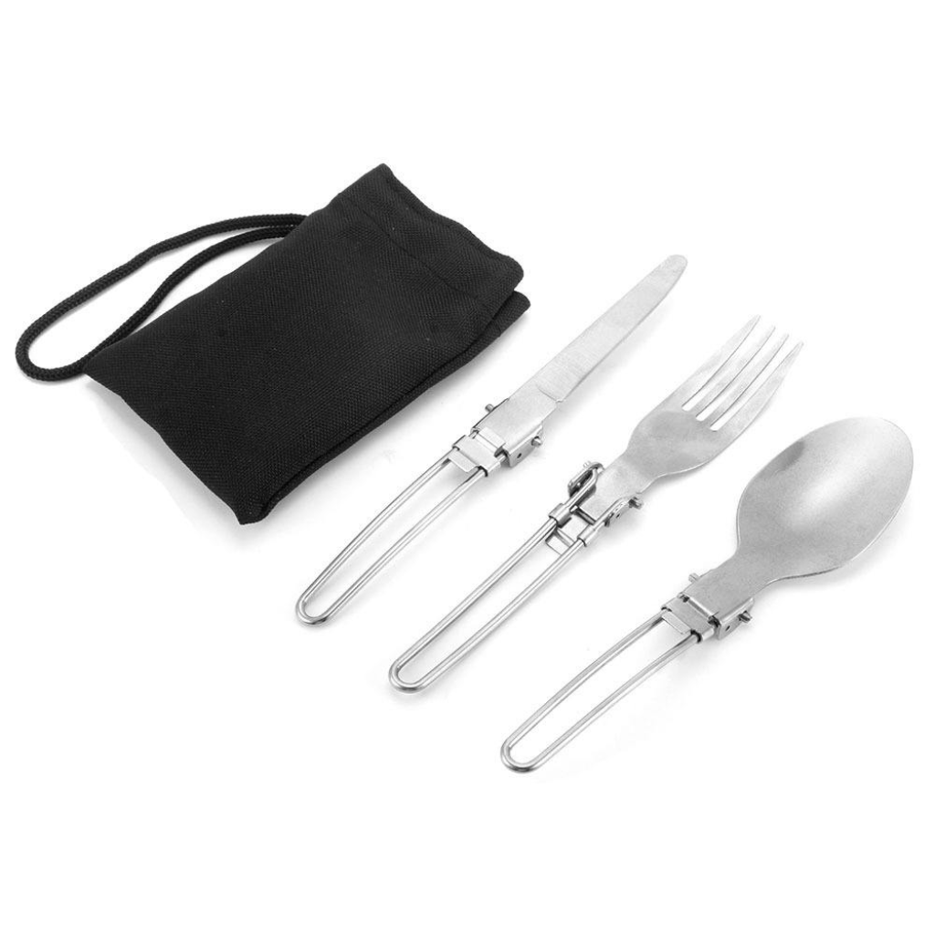 Foldable Stainless Steel Spoon, Fork & Knife Set