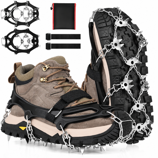 MicroSpikes Crampons 18 S – Slip-Resistant Traction for Hiking Boots & Shoes
